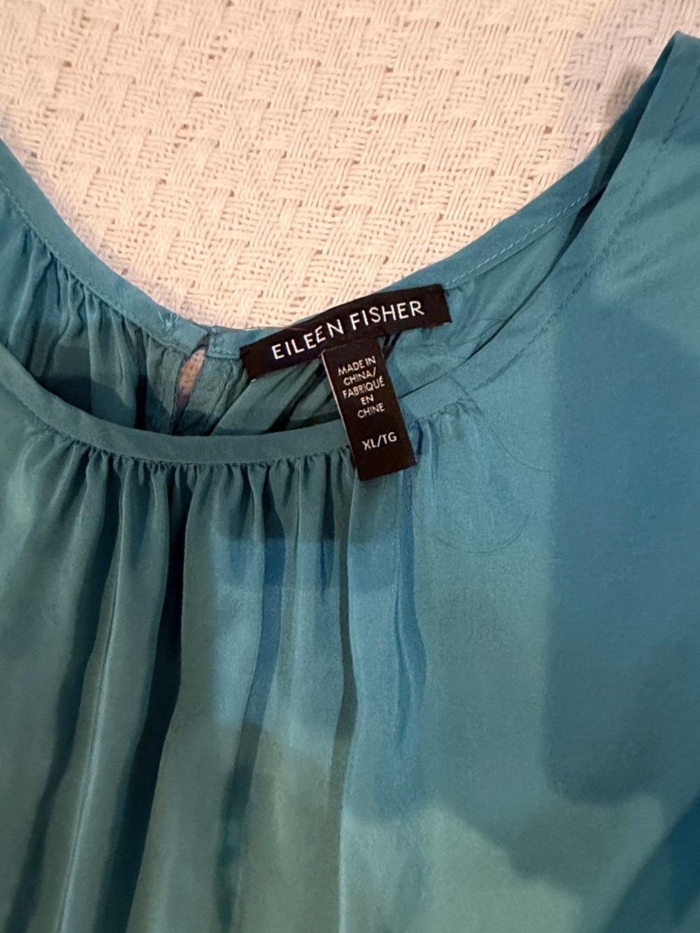 Eileen Fisher Teal Sleeveless Tiered Maxi Dress - Picture 4 of 5